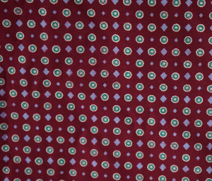 NEW PURE PIMA COTTON PETITE PRINT FABRIC 4 DOLLS  &  KIDS CLOTHES, BURGUNDY ~